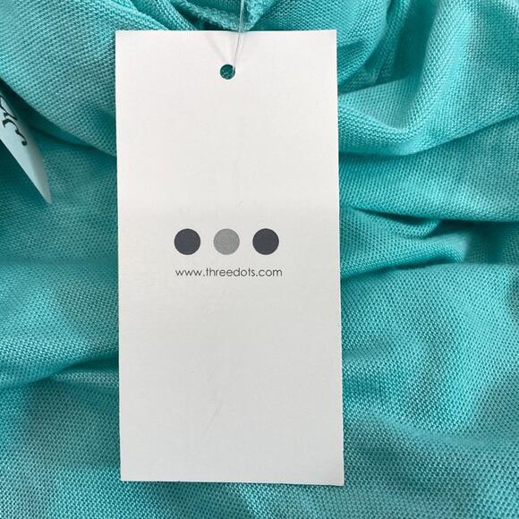 Three Dots Versatile Lightweight Cardigan Sweater L Wear Long or Short Aqua $125 - Picture 8 of 11